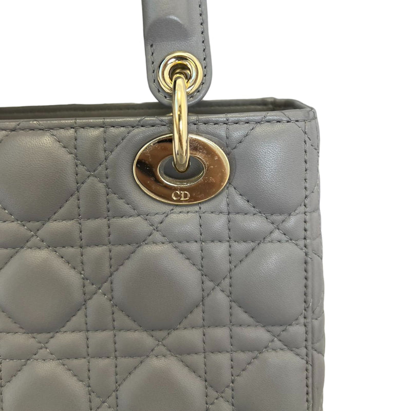 My ABCDior Lady Dior Small Lambskin Quilted Grey GHW