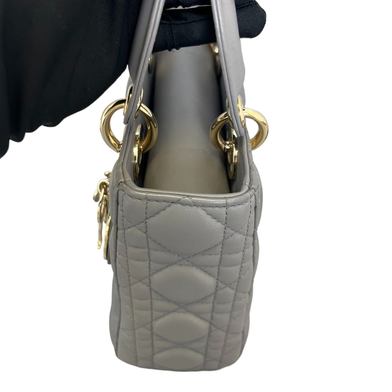 My ABCDior Lady Dior Small Lambskin Quilted Grey GHW