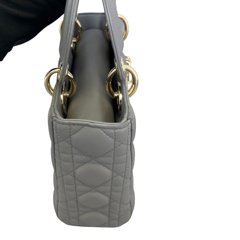 My ABCDior Lady Dior Small Lambskin Quilted Grey GHW