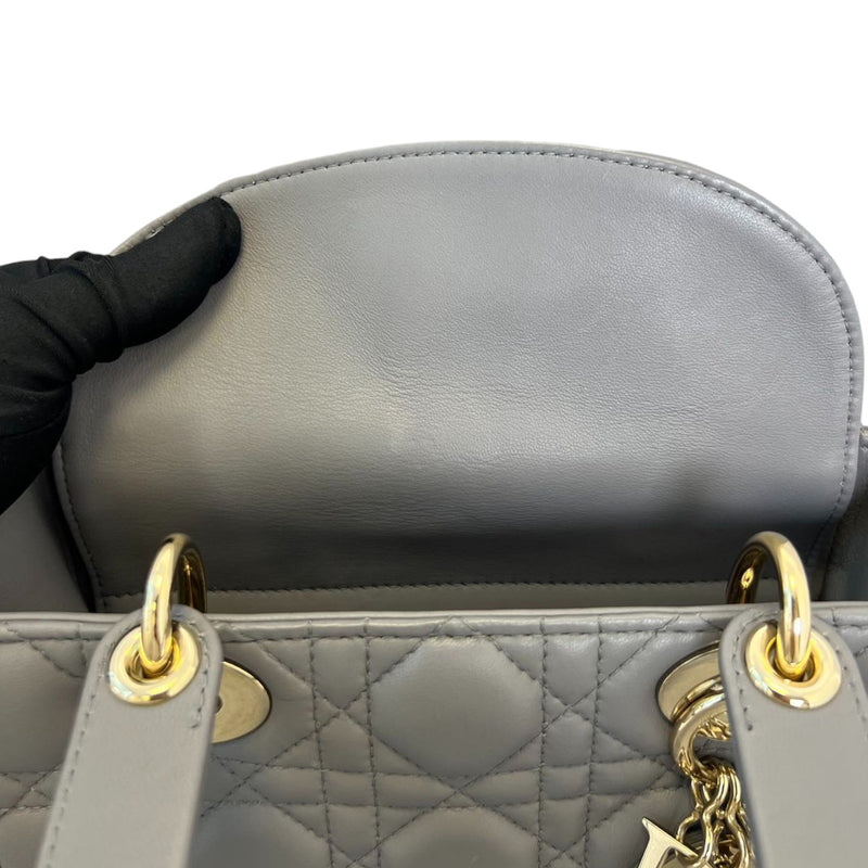 My ABCDior Lady Dior Small Lambskin Quilted Grey GHW