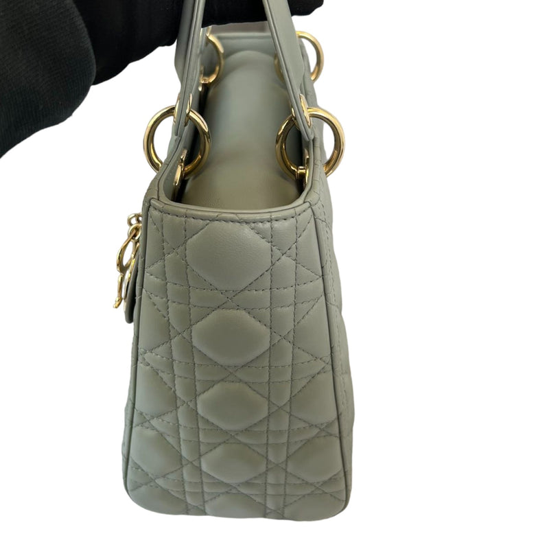 Lady Dior Medium Lambskin Cannage Grey GHW