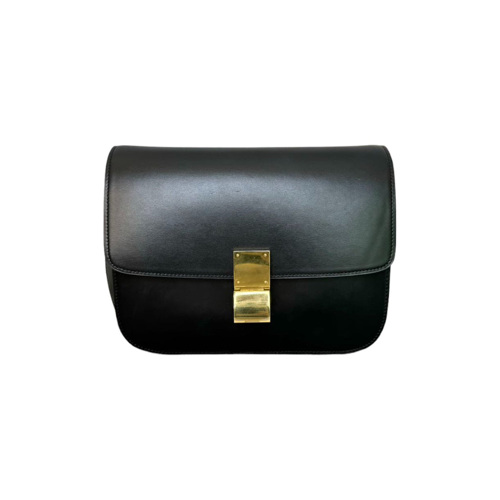 Classic Box Flap Medium Calfskin Black GHW