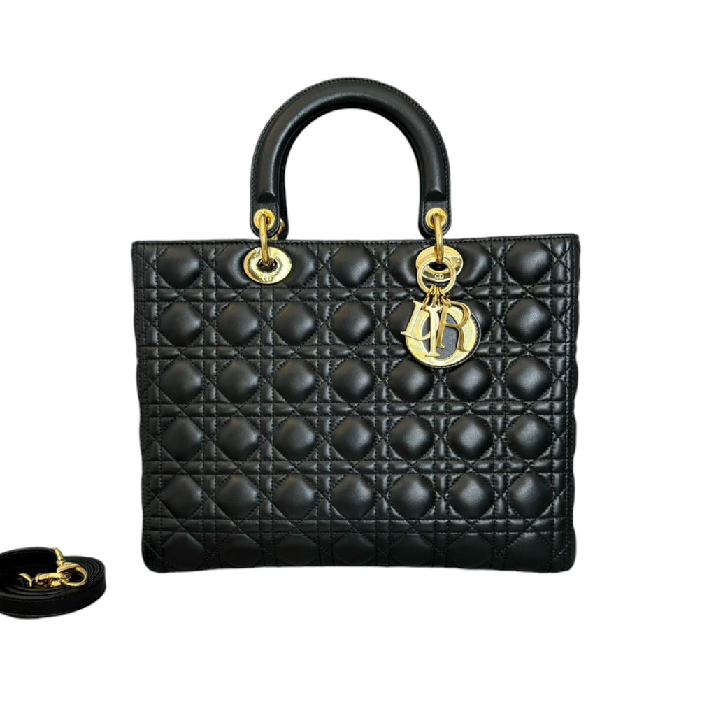 Lady Dior Large Lambskin Black GHW