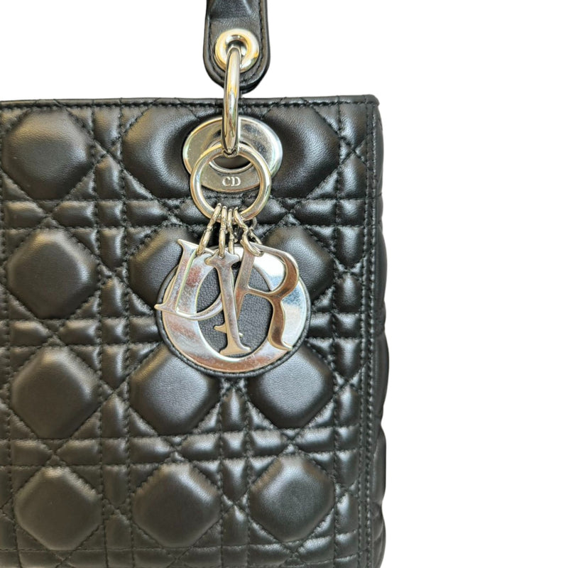 Medium Lady Dior Lambskin Cannage Black SHW