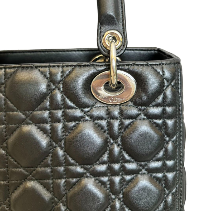 Medium Lady Dior Lambskin Cannage Black SHW