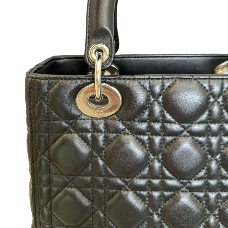 Medium Lady Dior Lambskin Cannage Black SHW