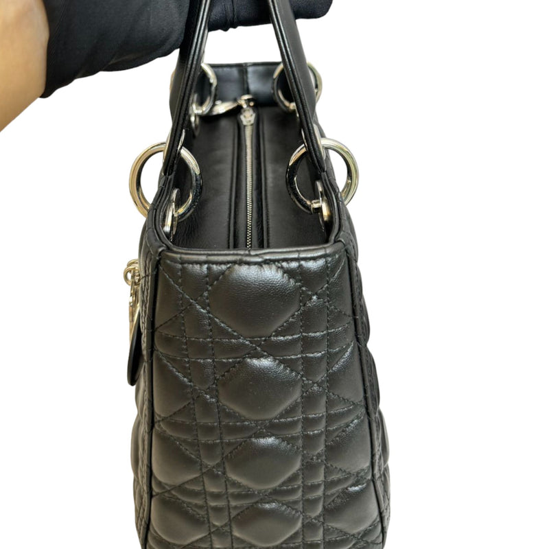 Medium Lady Dior Lambskin Cannage Black SHW