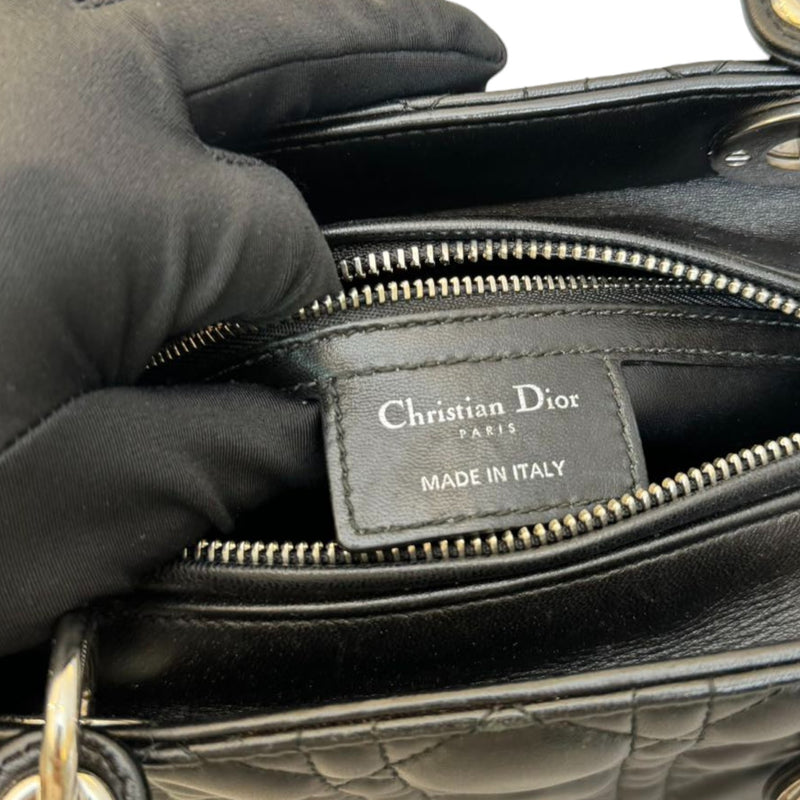 Medium Lady Dior Lambskin Cannage Black SHW