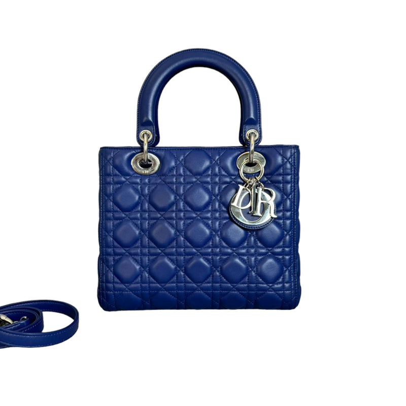 Lady Dior Medium Lambskin Blue SHW