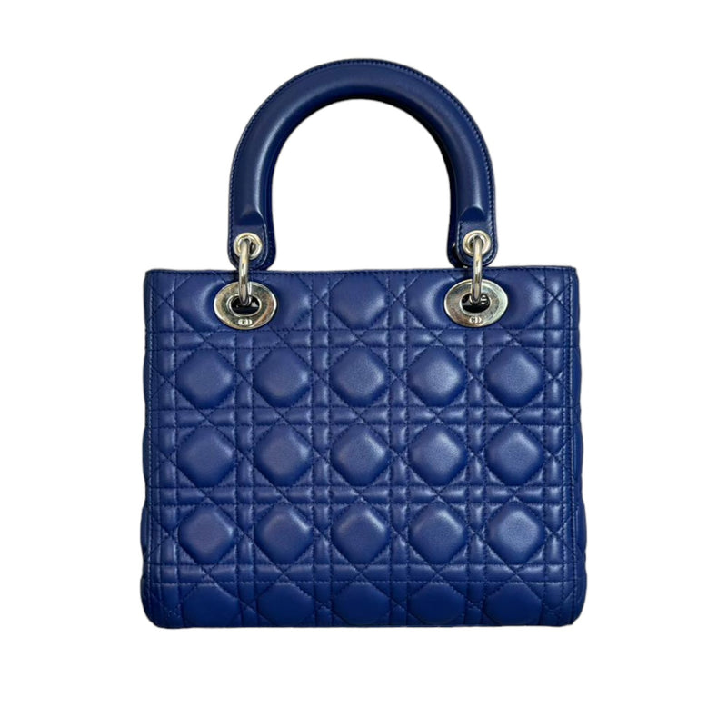 Lady Dior Medium Lambskin Blue SHW