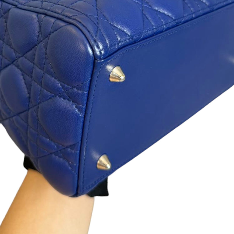 Lady Dior Medium Lambskin Blue SHW