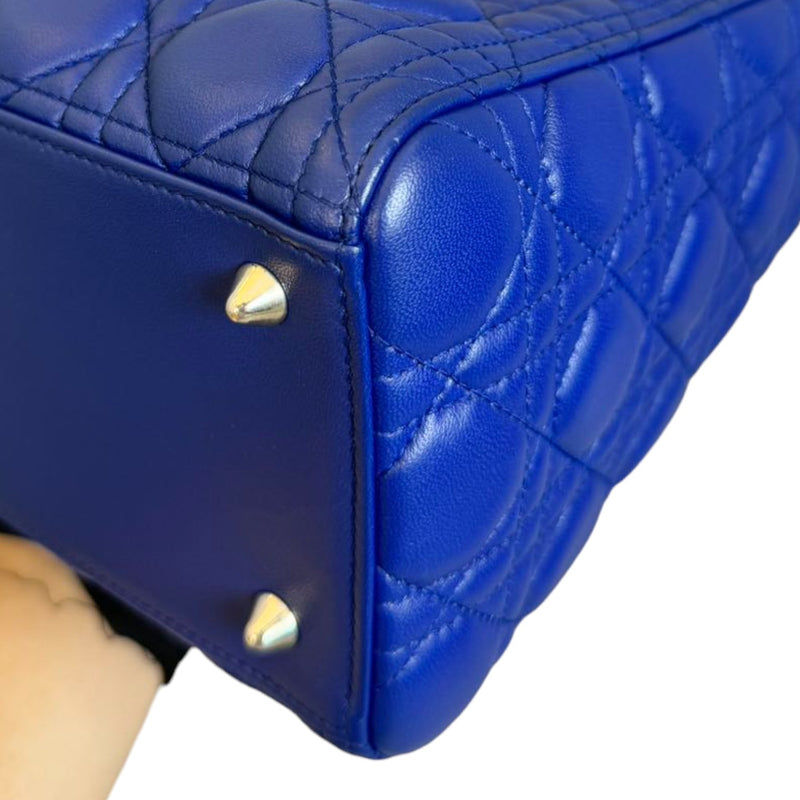 Lady Dior Medium Lambskin Blue SHW