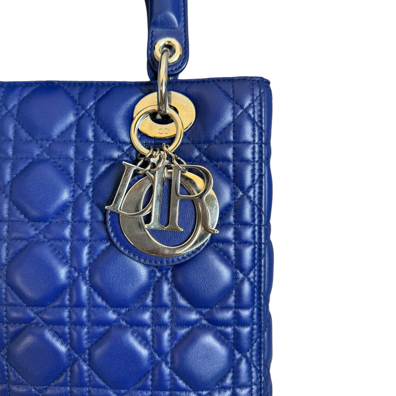 Lady Dior Medium Lambskin Blue SHW