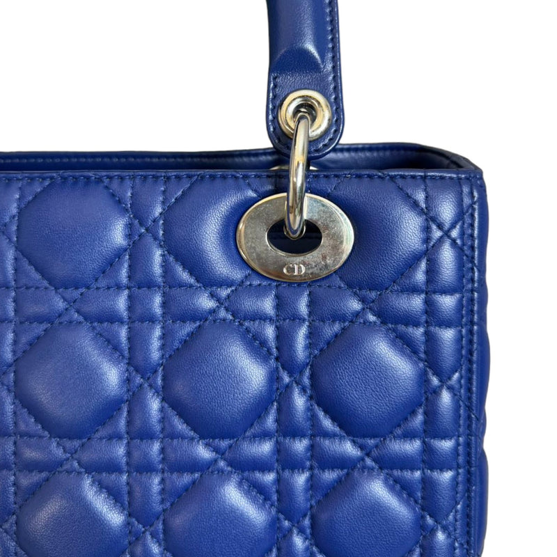 Lady Dior Medium Lambskin Blue SHW