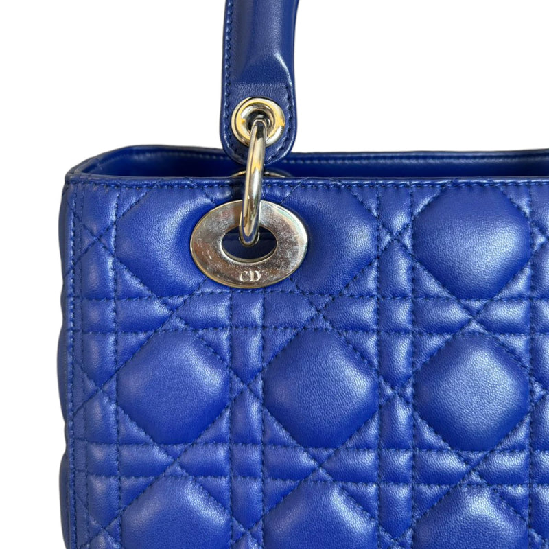 Lady Dior Medium Lambskin Blue SHW