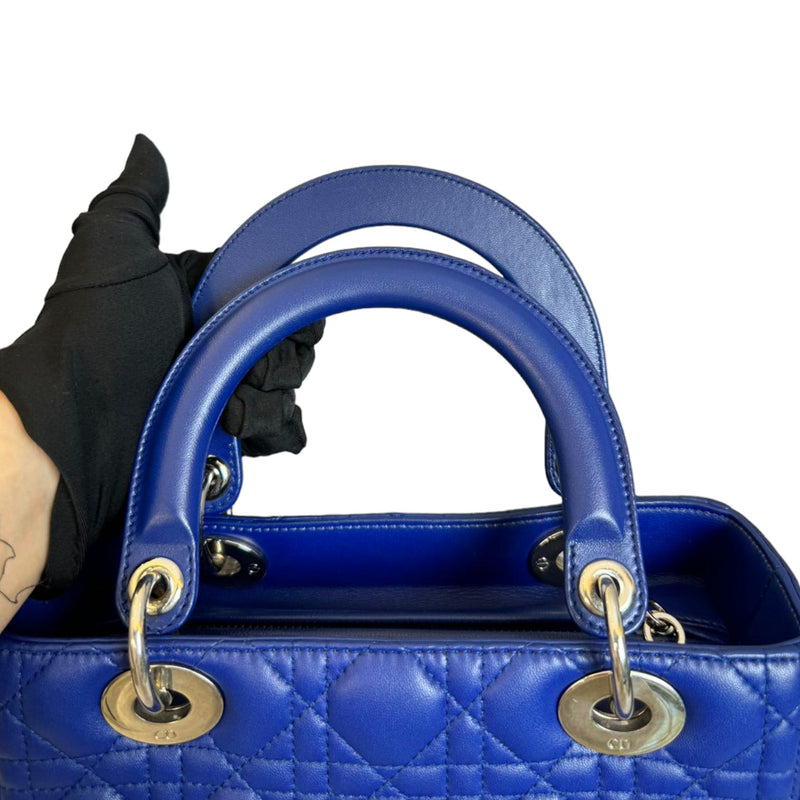 Lady Dior Medium Lambskin Blue SHW