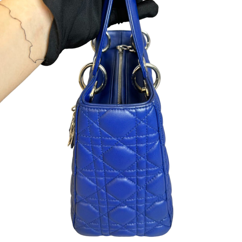 Lady Dior Medium Lambskin Blue SHW