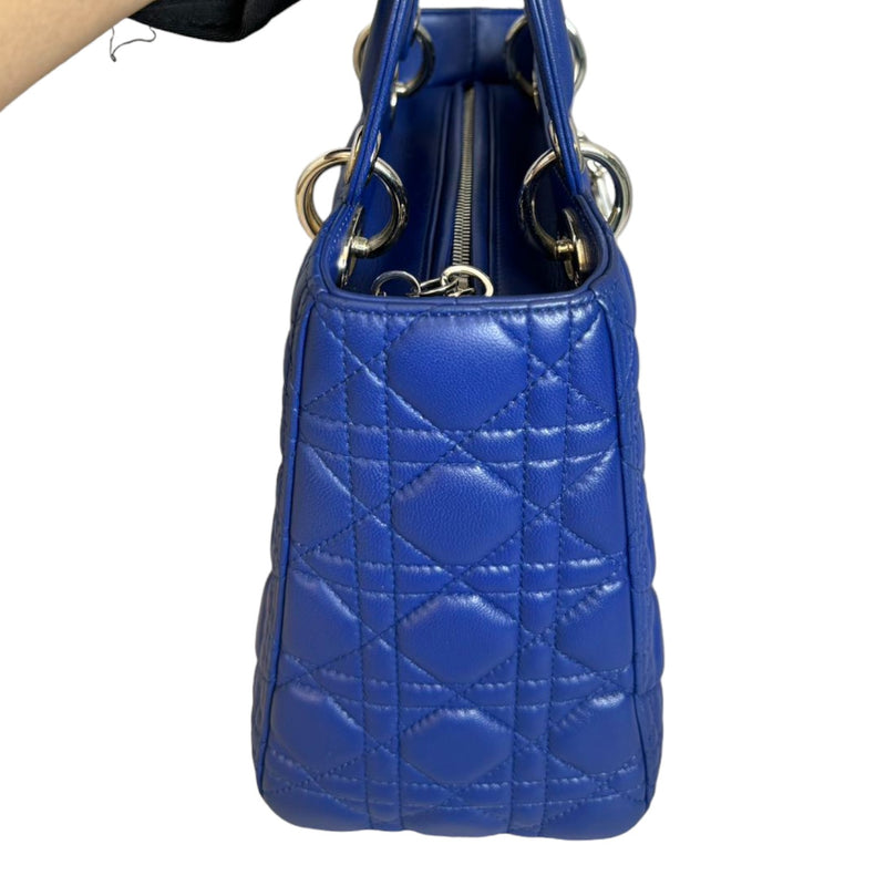 Lady Dior Medium Lambskin Blue SHW