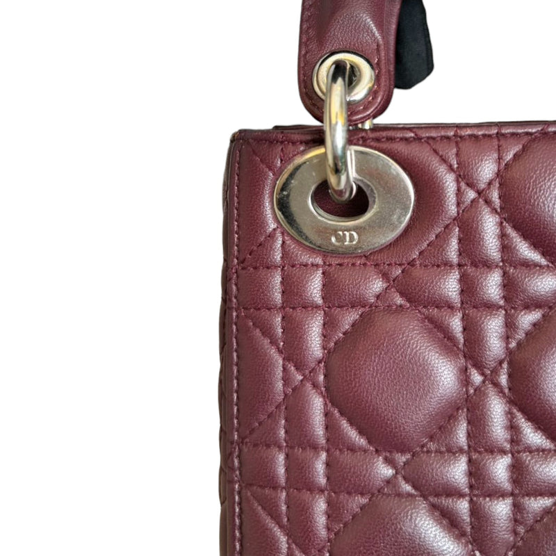 Lady Dior Mini Crystal Lambskin Burgundy SHW