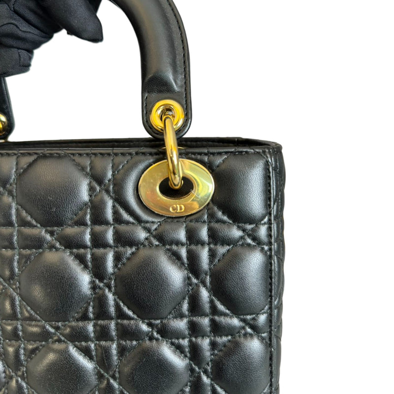 Lady Dior Small Lambskin Cannage Black GHW