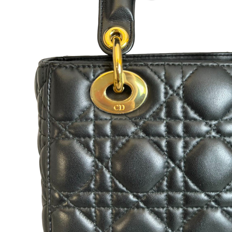 Lady Dior Small Lambskin Cannage Black GHW