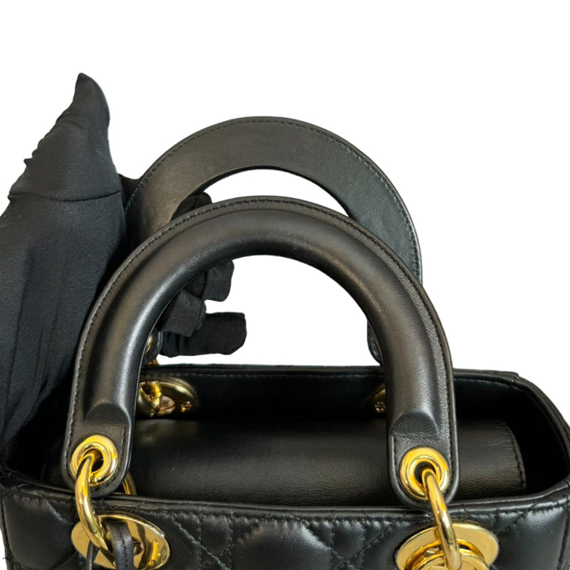 Lady Dior Small Lambskin Cannage Black GHW