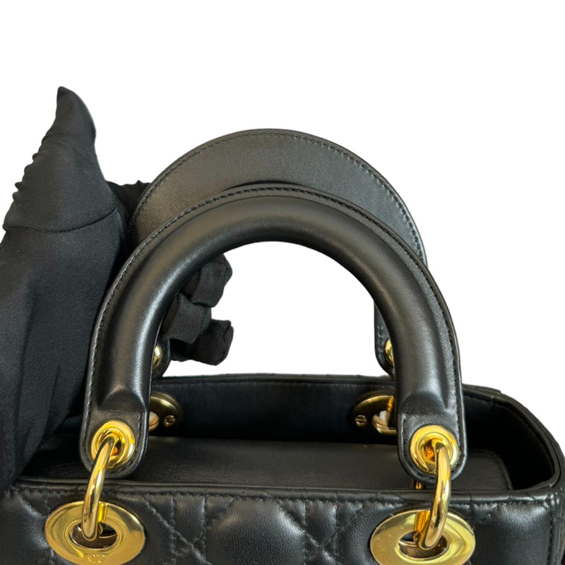 Lady Dior Small Lambskin Cannage Black GHW