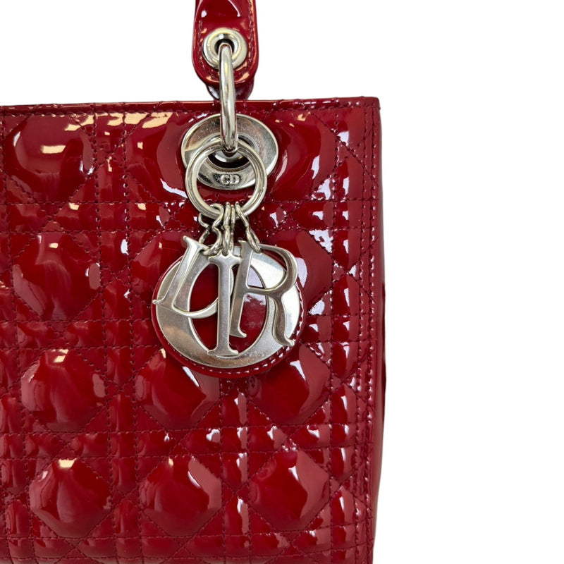 Lady Dior Medium Patent Cannage Red SHW