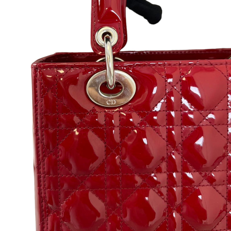 Lady Dior Medium Patent Cannage Red SHW