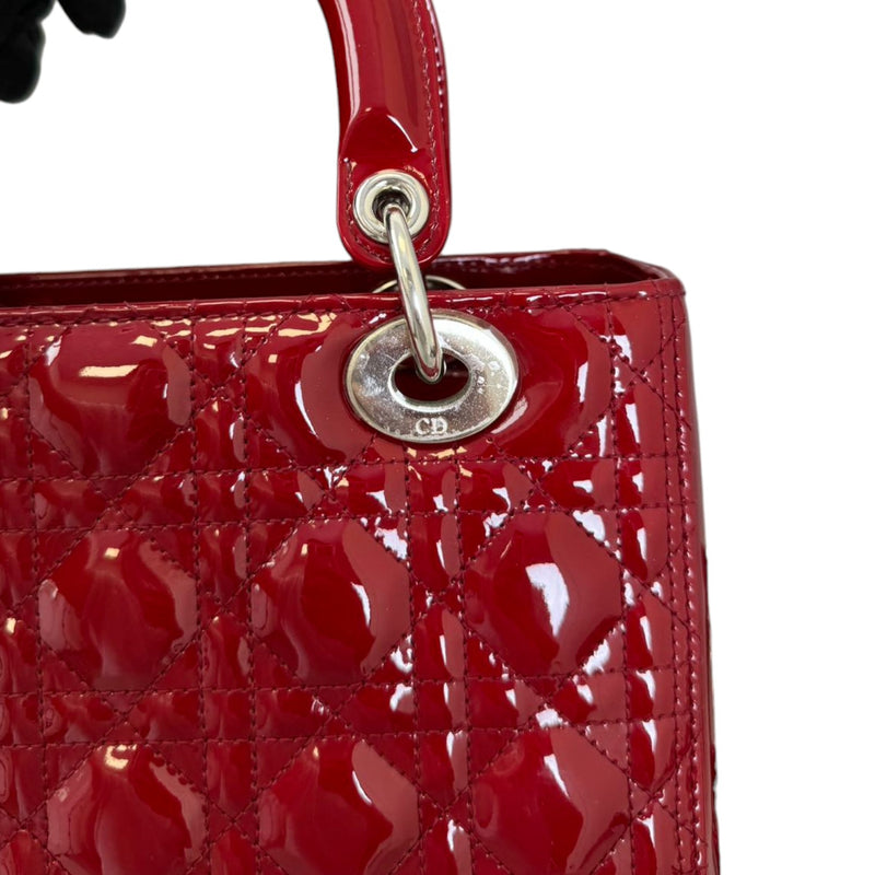 Lady Dior Medium Patent Cannage Red SHW