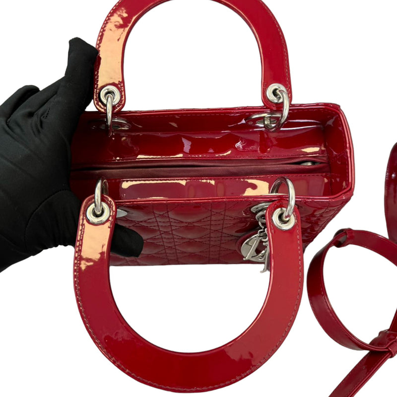 Lady Dior Medium Patent Cannage Red SHW