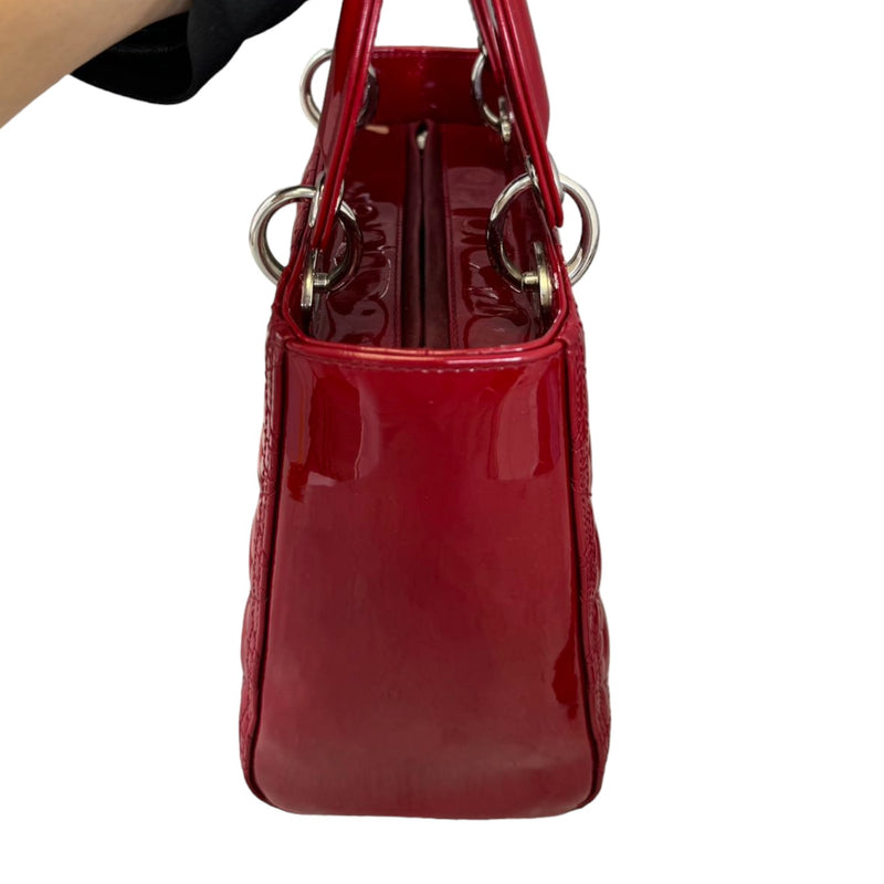 Lady Dior Medium Patent Cannage Red SHW