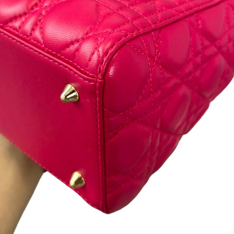 Lady Dior Medium Lambskin Cannage Pink GHW