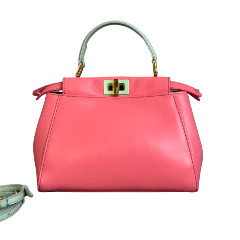 Peekaboo Iconic Satchel Mini Nappa Colorblock Pink GHW