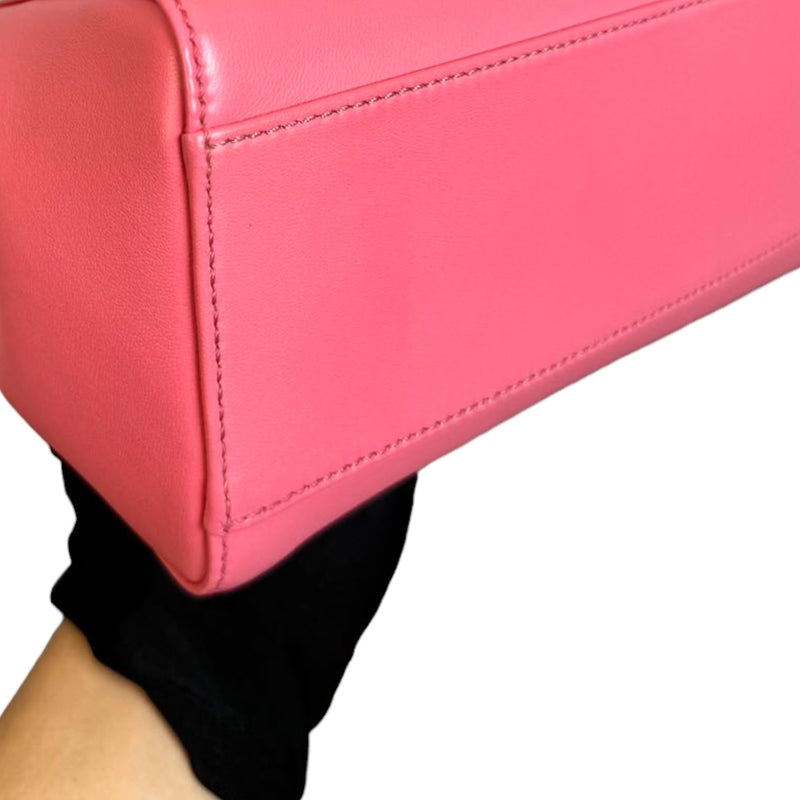 Peekaboo Iconic Satchel Mini Nappa Colorblock Pink GHW