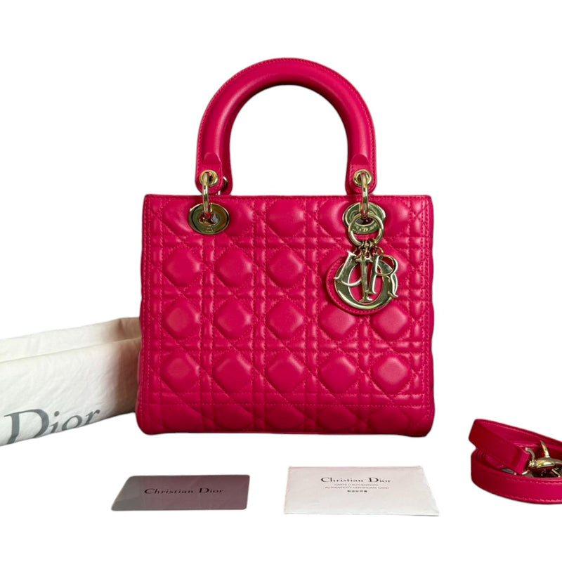 Lady Dior Medium Lambskin Pink GHW