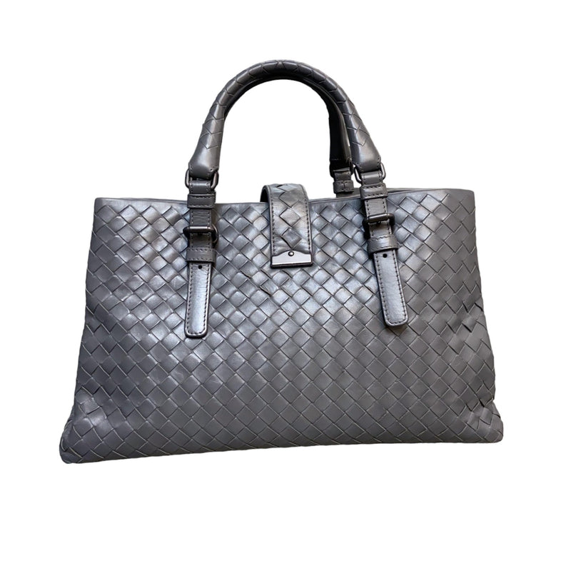 Roma Tote Small Intrecciato Calfskin Grey