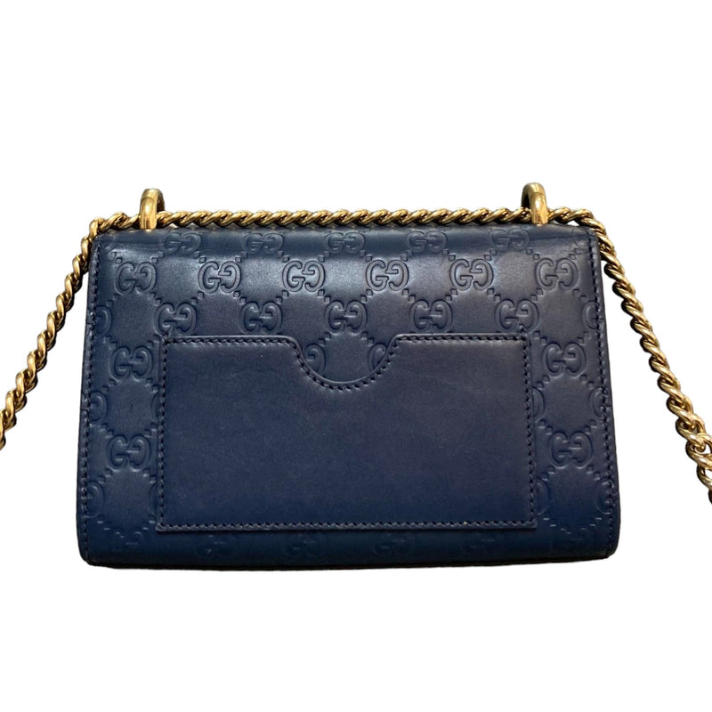 Guccissima Padlock Small Shoulder Blue GHW