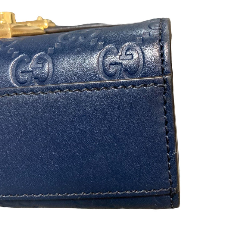 Guccissima Padlock Small Shoulder Blue GHW