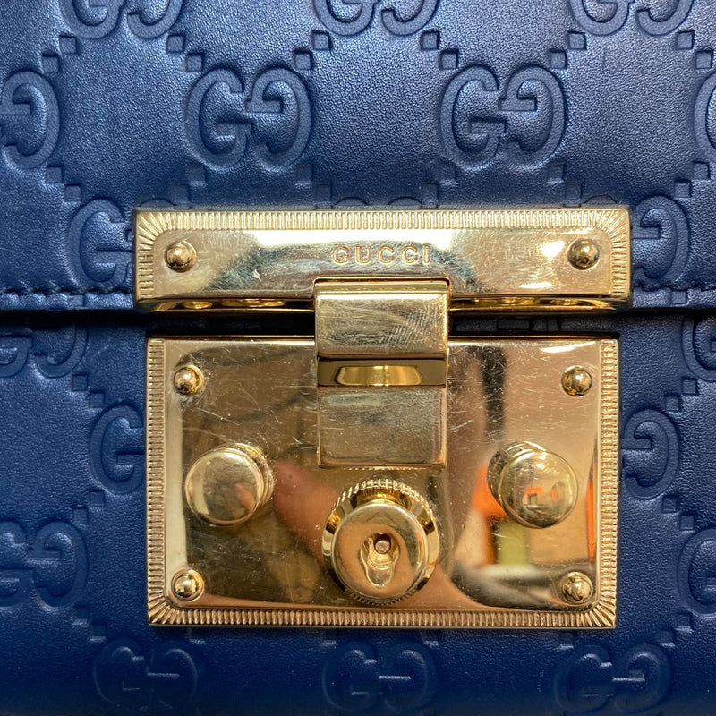 Guccissima Padlock Small Shoulder Blue GHW