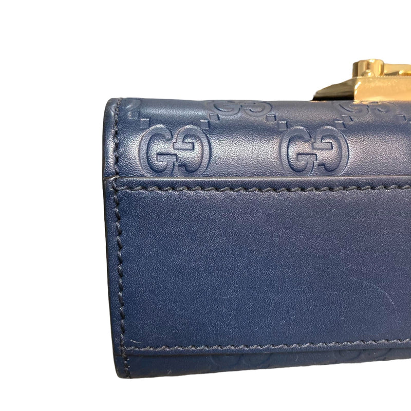 Guccissima Padlock Small Shoulder Blue GHW