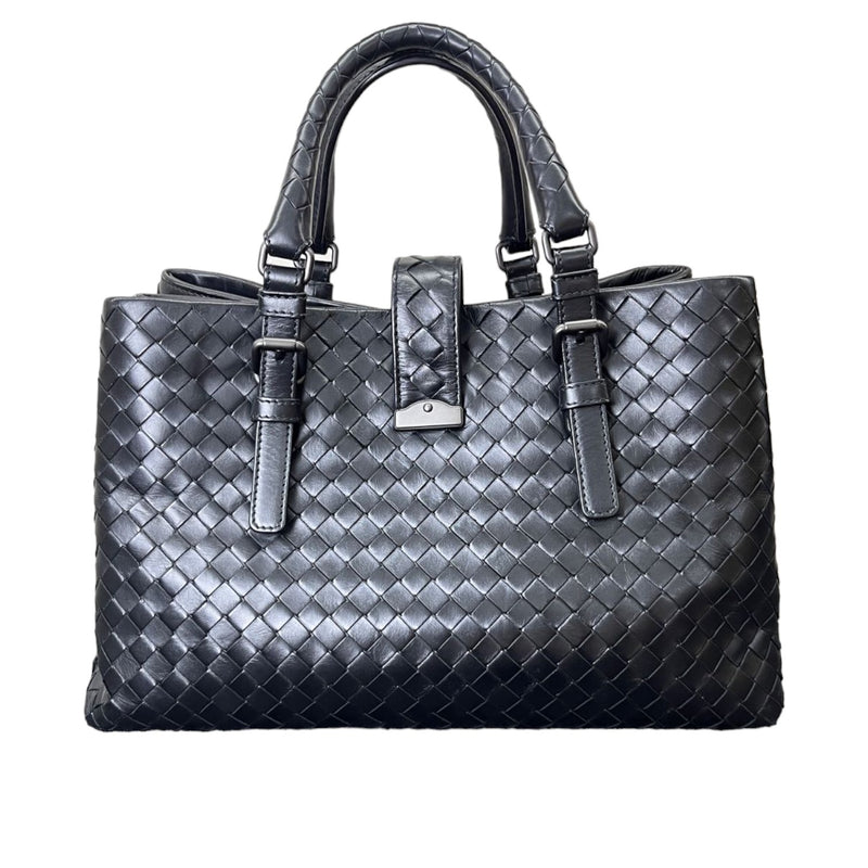 Roma Tote Small Light Calf Intrecciato Black