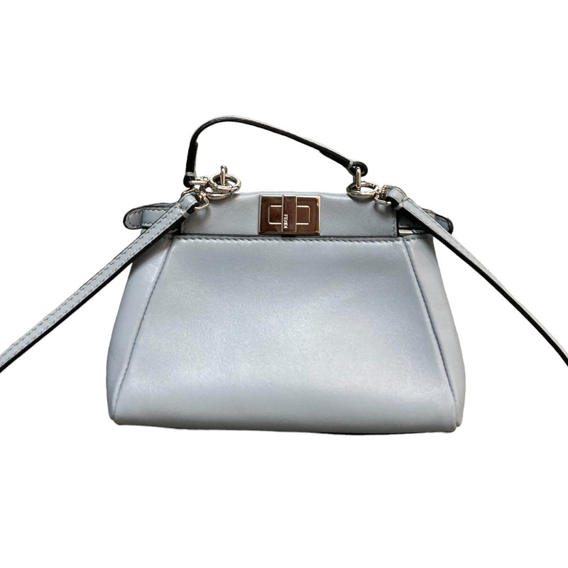 Flower Peekaboo Iconic Satchel Micro Leather Light Blue SHW