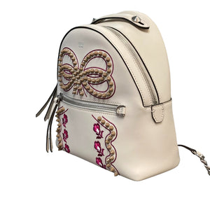 Liberty Flowers and Bows Backpack Mini Vitello Off White