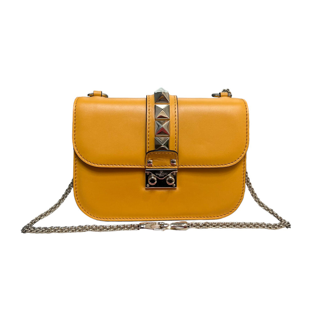 Glam Lock Rockstud Flap Small Vitello Orange GHW