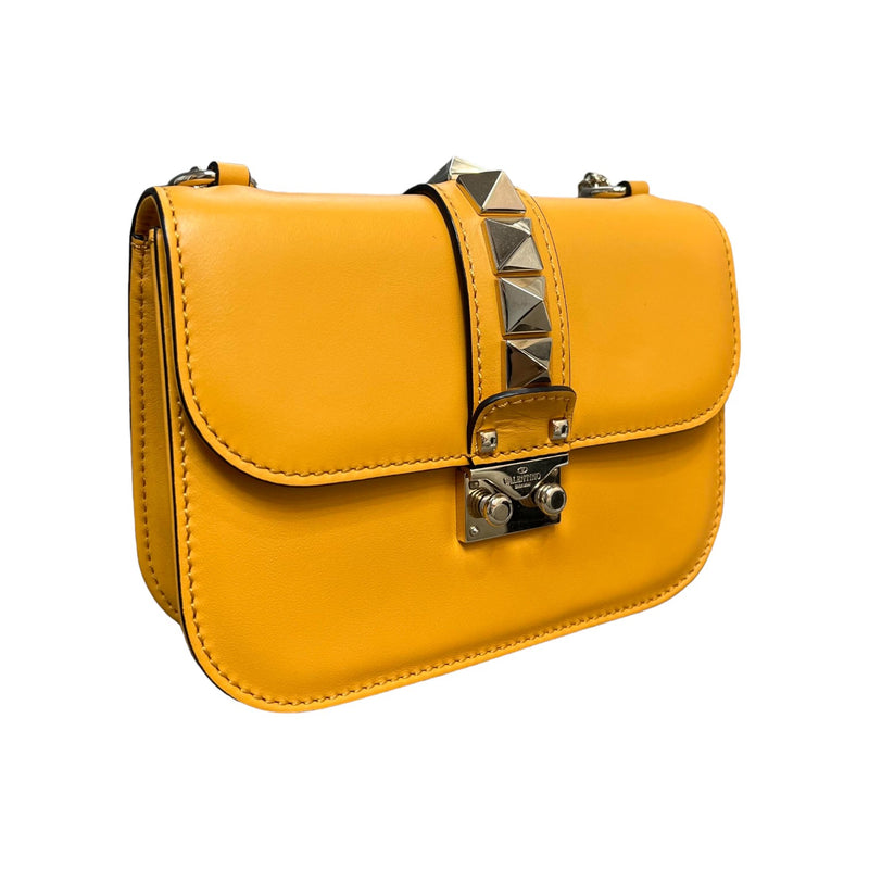 Glam Lock Rockstud Flap Small Vitello Orange GHW