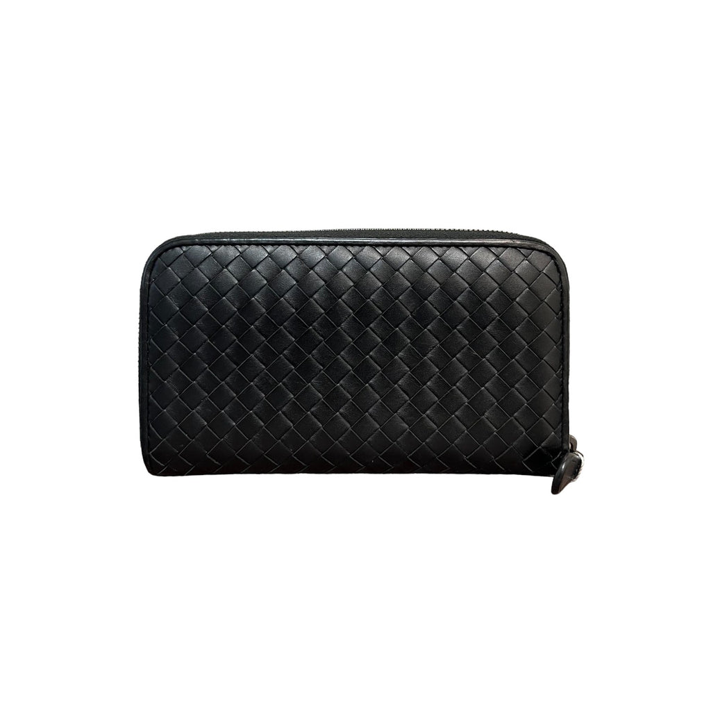 Zip Around Wallet Nappa Intrecciato Black SHW