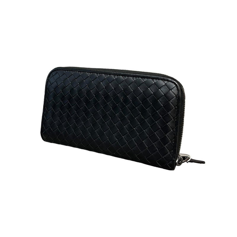 Zip Around Wallet Nappa Intrecciato Black SHW