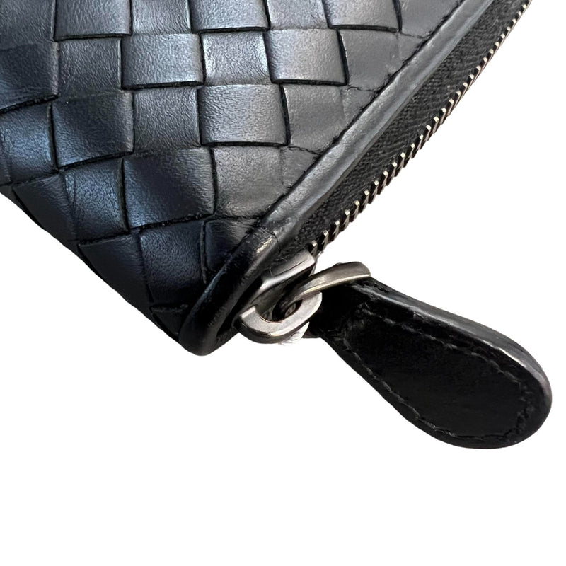 Zip Around Wallet Nappa Intrecciato Black SHW