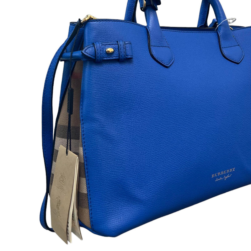 Banner Tote Slate Medium Derby Calfskin Blue GHW